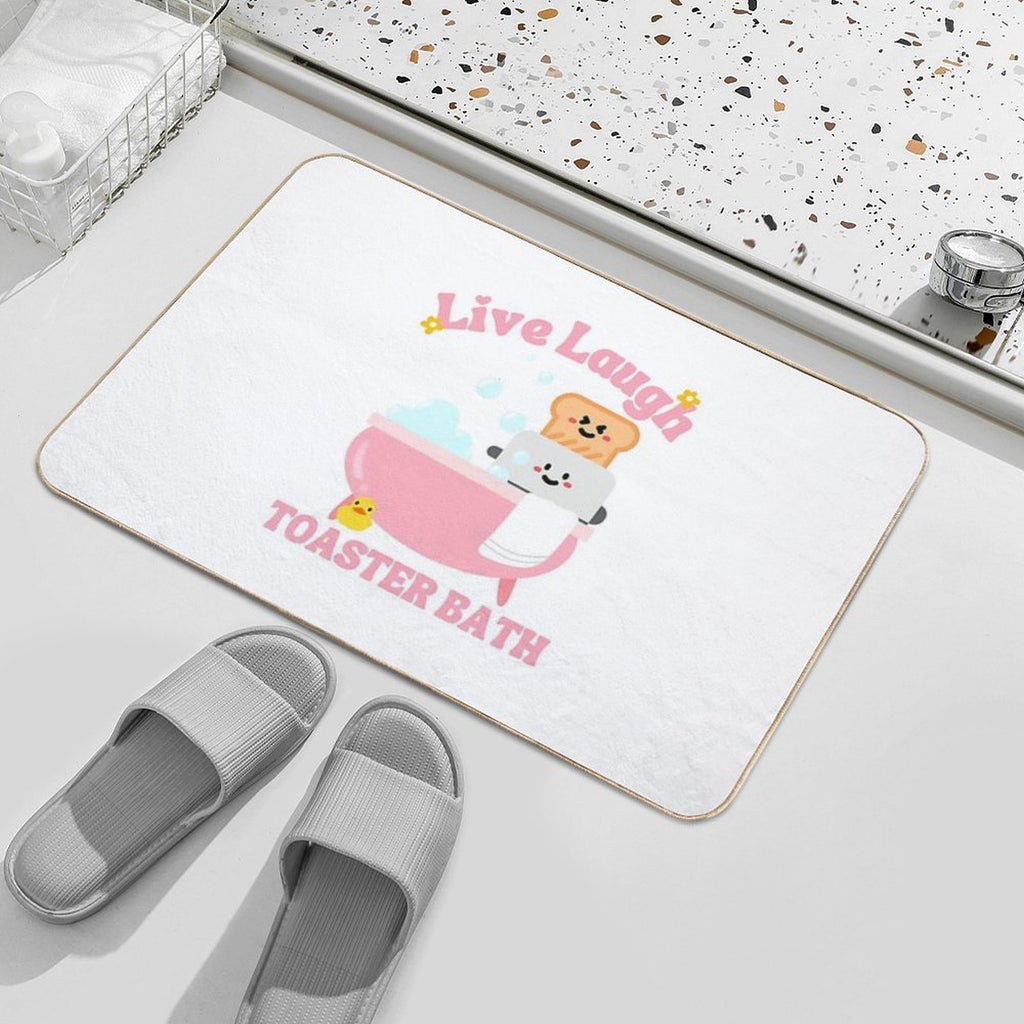 Live Laugh Toaster Bath Cute Women Girls  Anti-Trip Bath Mat