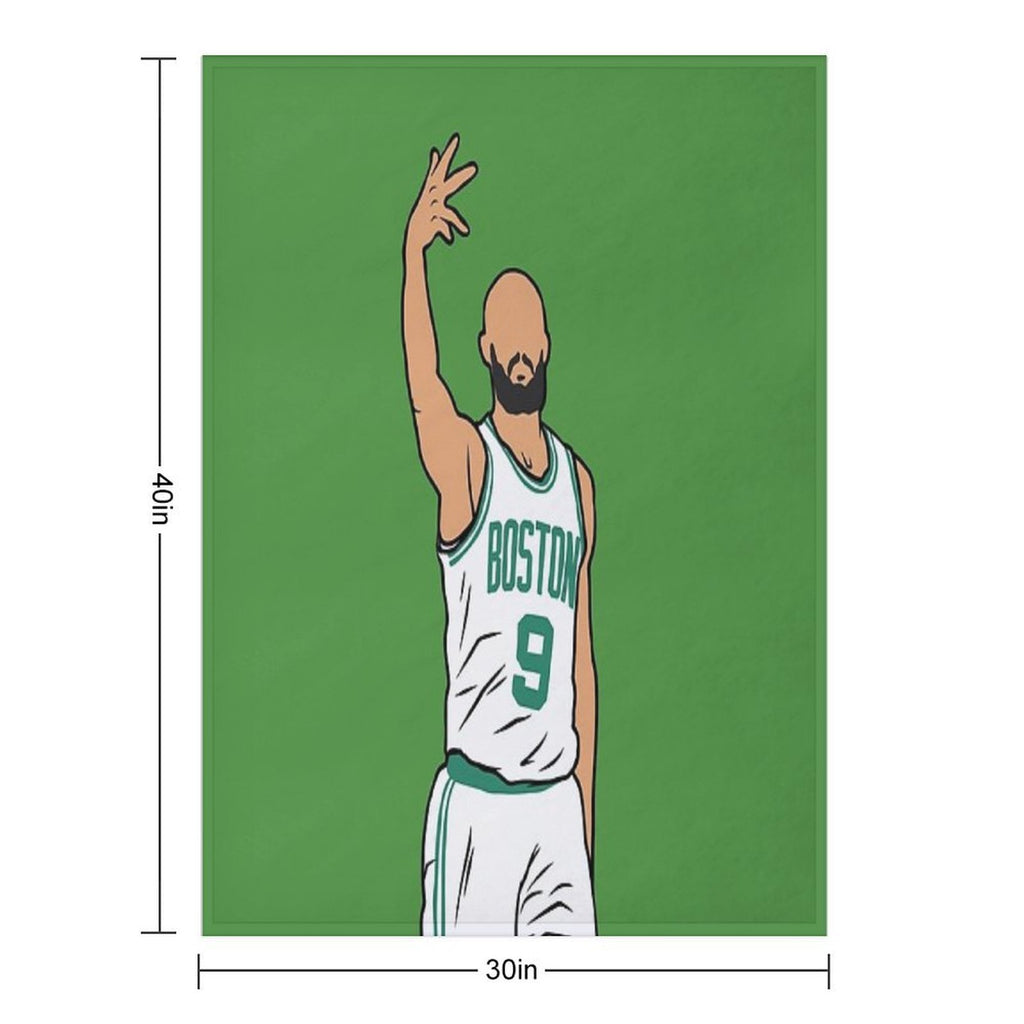Derrick White 3 Point Celebration Eco-conscious Throw Blanket
