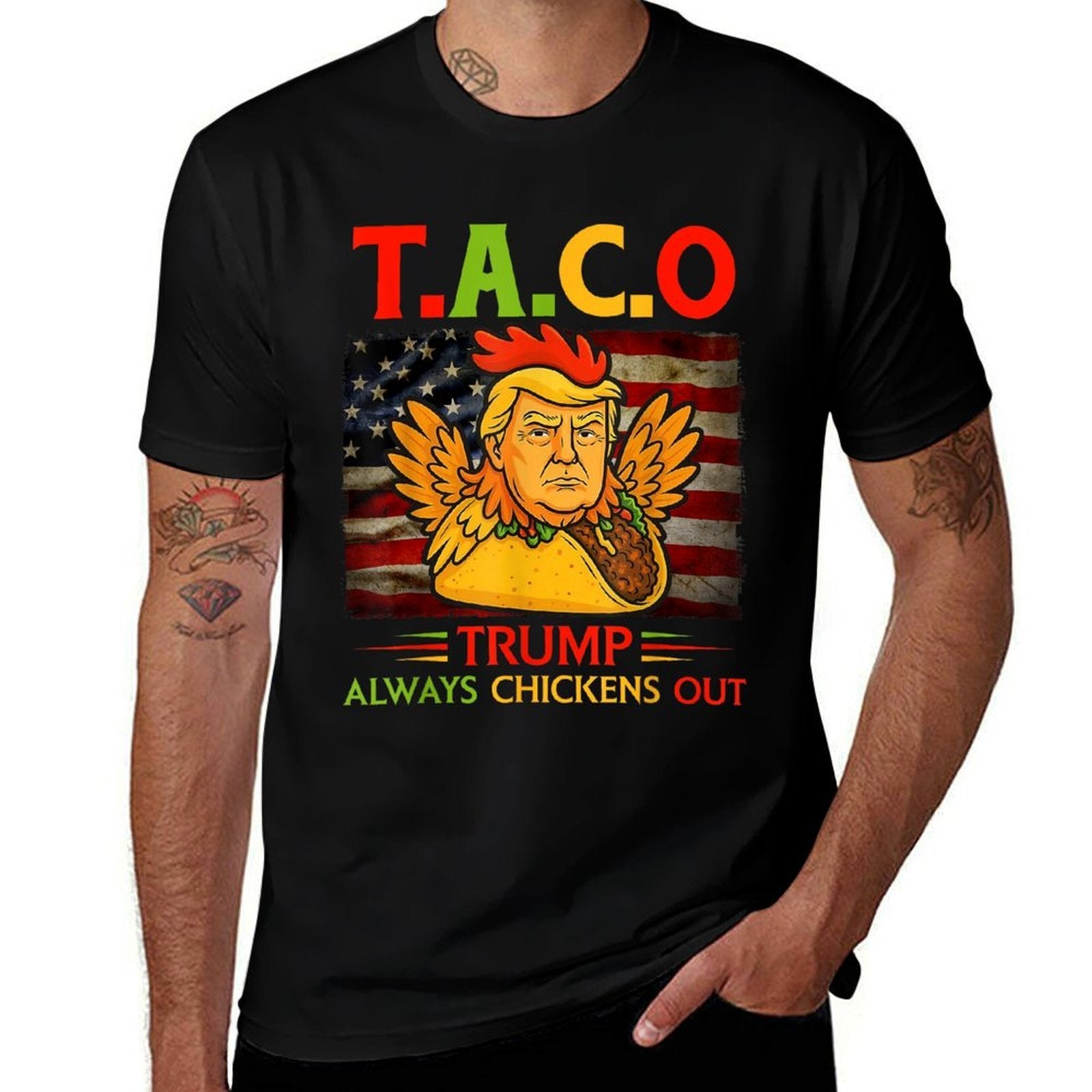 Funny Trump Taco Trump Always Chickens Out  Versatile T-Shirt