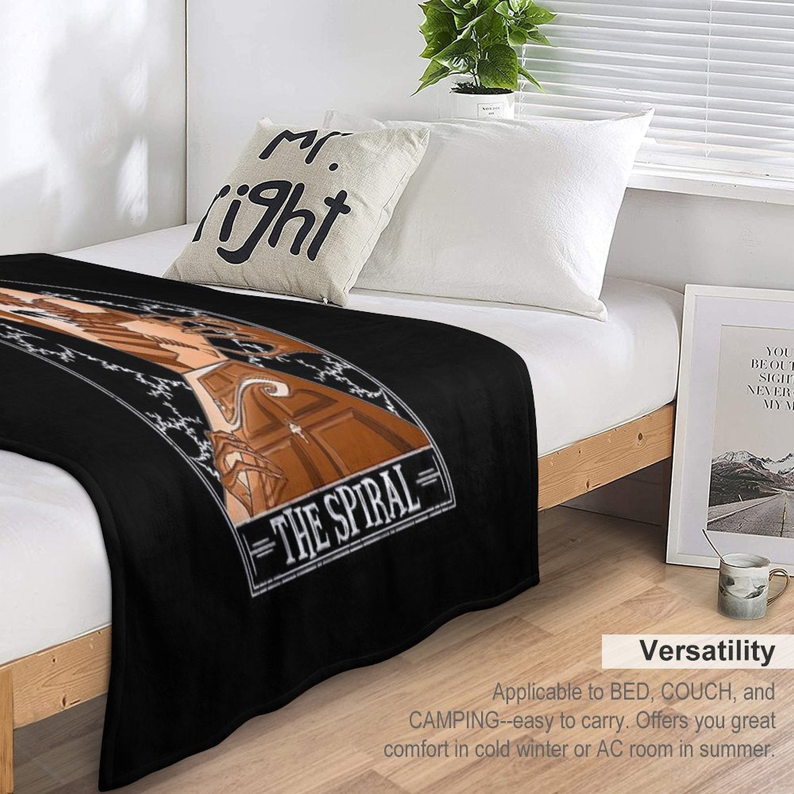 The Spiral Tarotesque - (Dark) Eco-conscious Throw Blanket