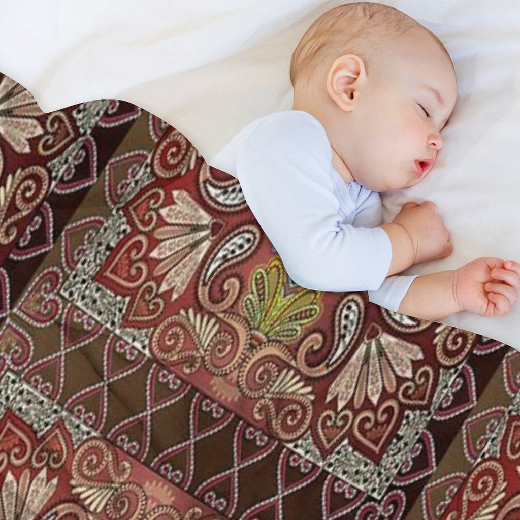 Boho Style Vintage Mandala Print Machine-washable Throw Blanket