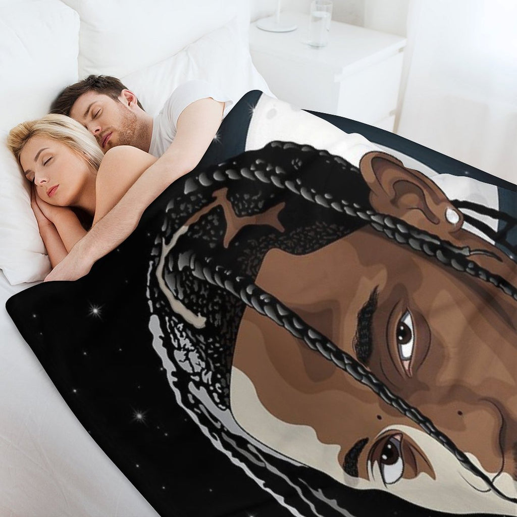 Travis Scott Moon Art Plush Throw Blanket