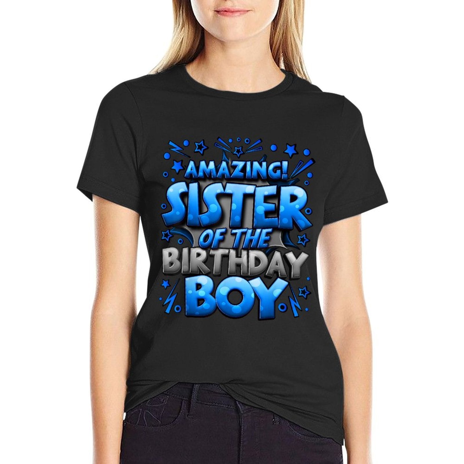 Sister of The Birthday Boy Matching Family Sister Party  High-quality Stitching T-Shirt