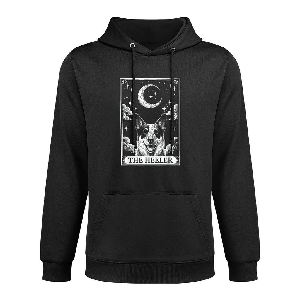Tarot Card Vintage Crescent Moon Australian Cattle Dog Mom Pilling-Resistant Hoodie