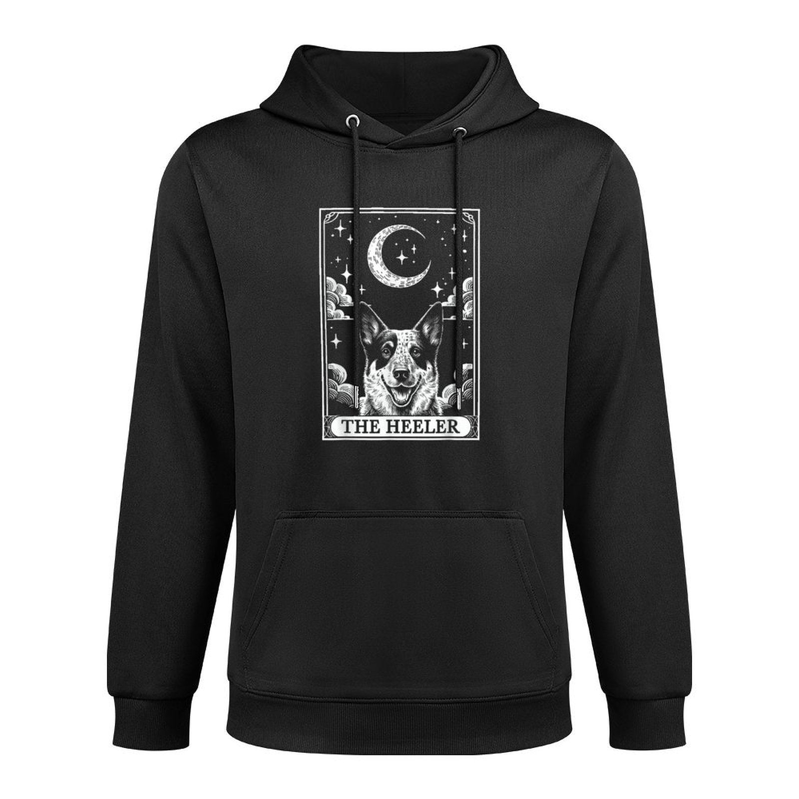 Tarot Card Vintage Crescent Moon Australian Cattle Dog Mom Pilling-Resistant Hoodie