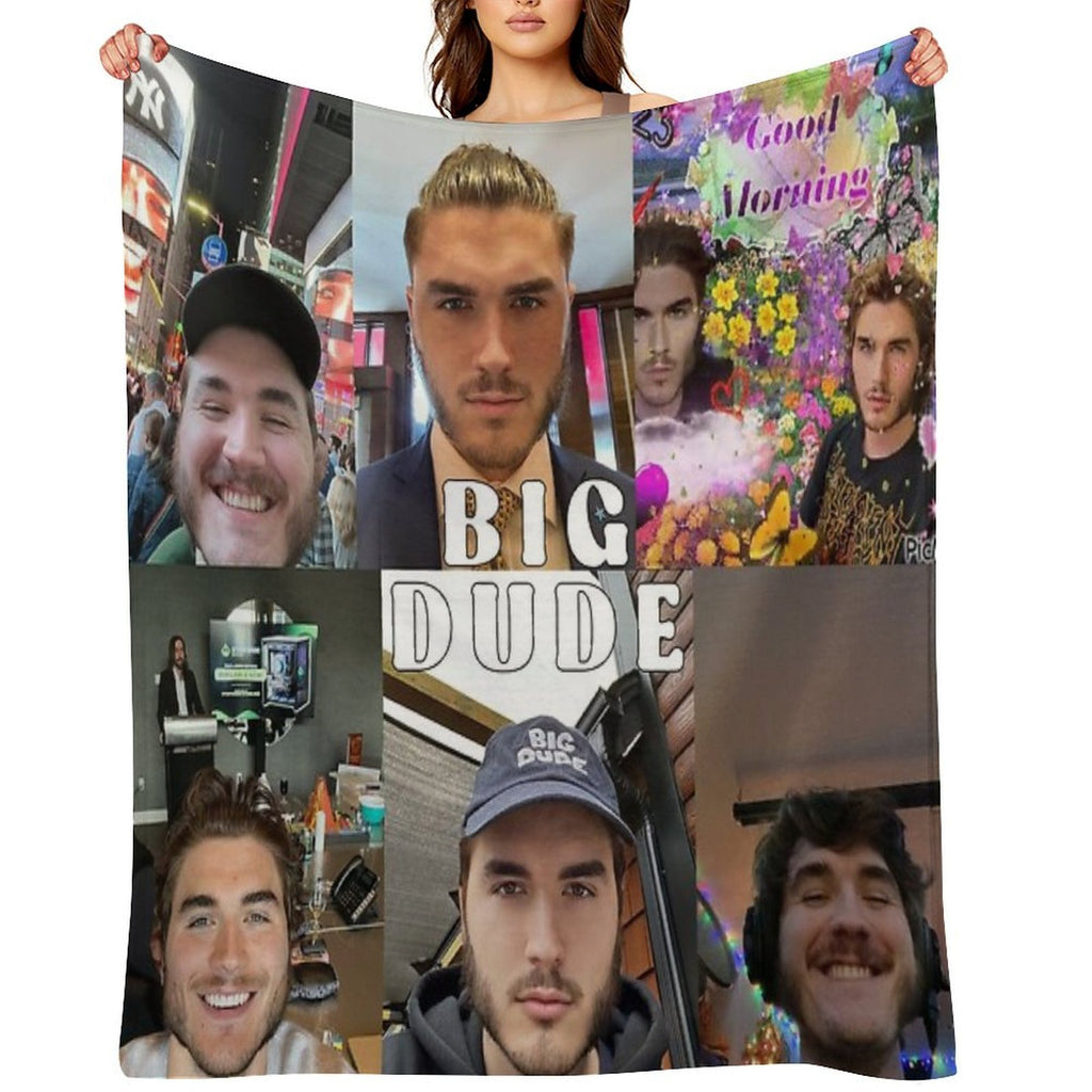 Jschlatt Big Dude Montage Shrink-resistant Throw Blanket