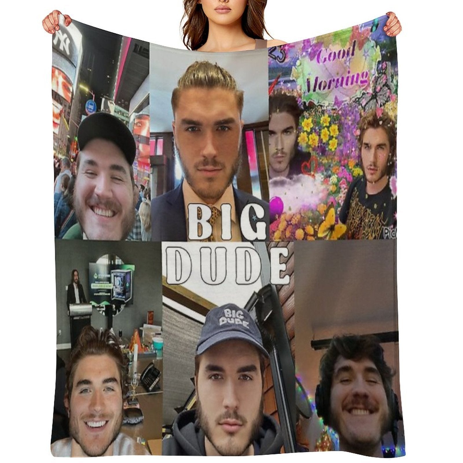Jschlatt Big Dude Montage Shrink-resistant Throw Blanket