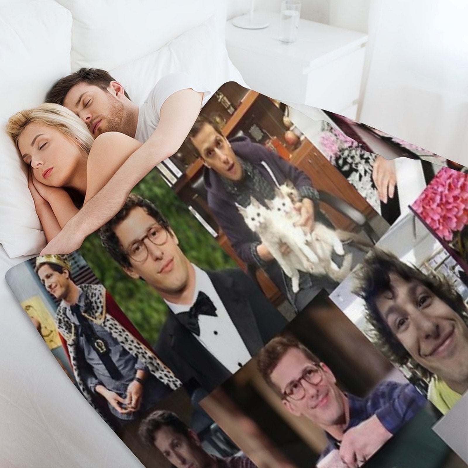 Andy Samberg (jake Peralta) Pic Collage Easy Care Throw Blanket