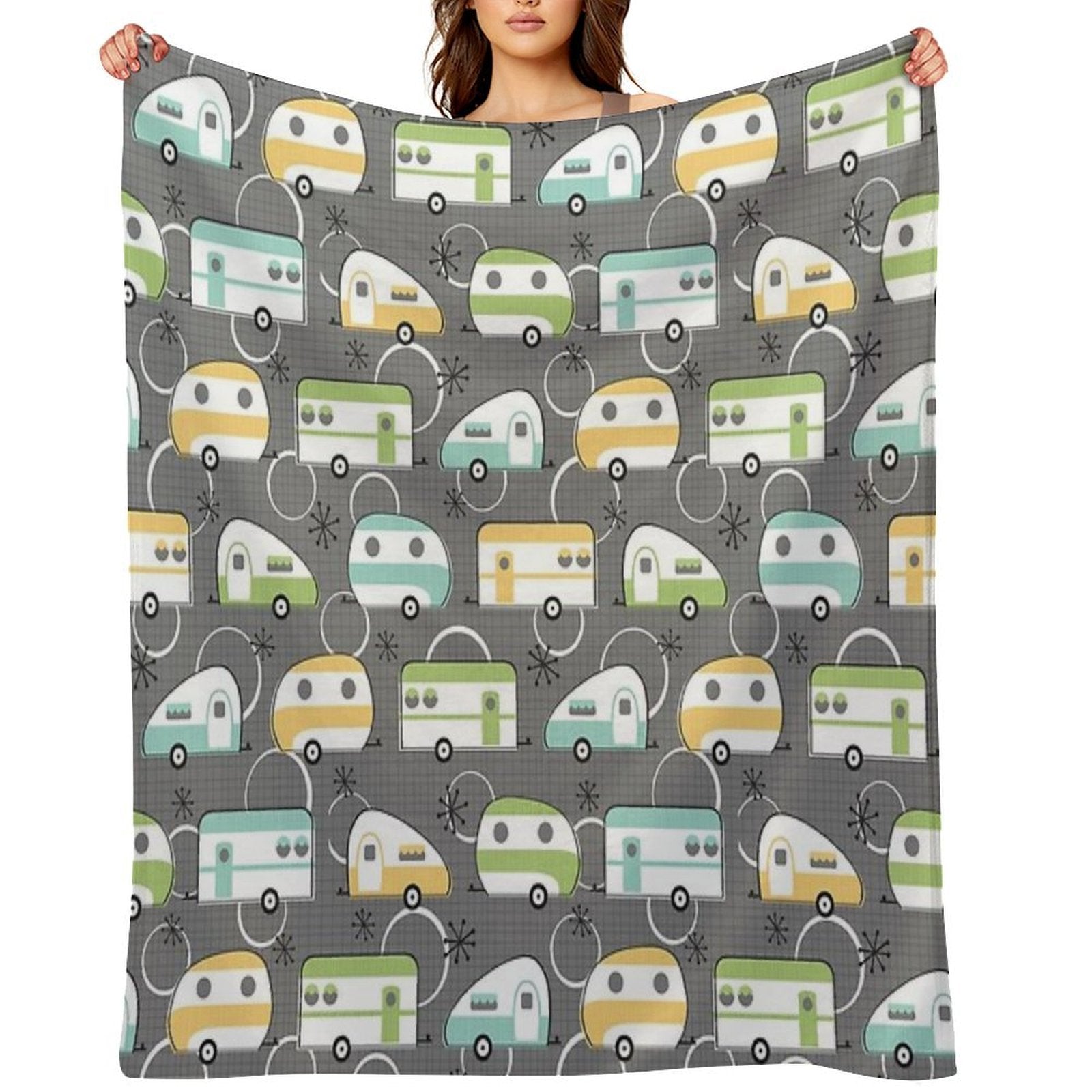 Happy Campers All-season Throw Blanket