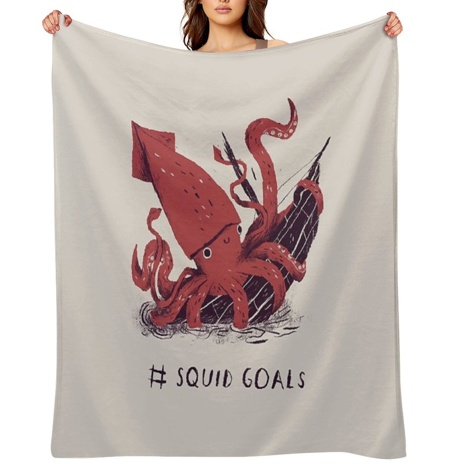 Squid Goals Easy Care Throw Blanket