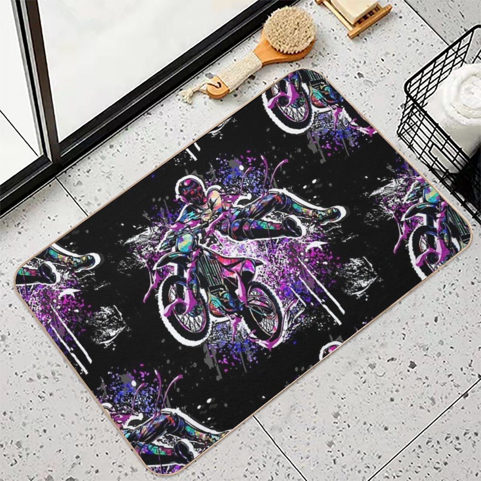 Motocross - MX - Moto Cross  Long-Lasting Bath Mat