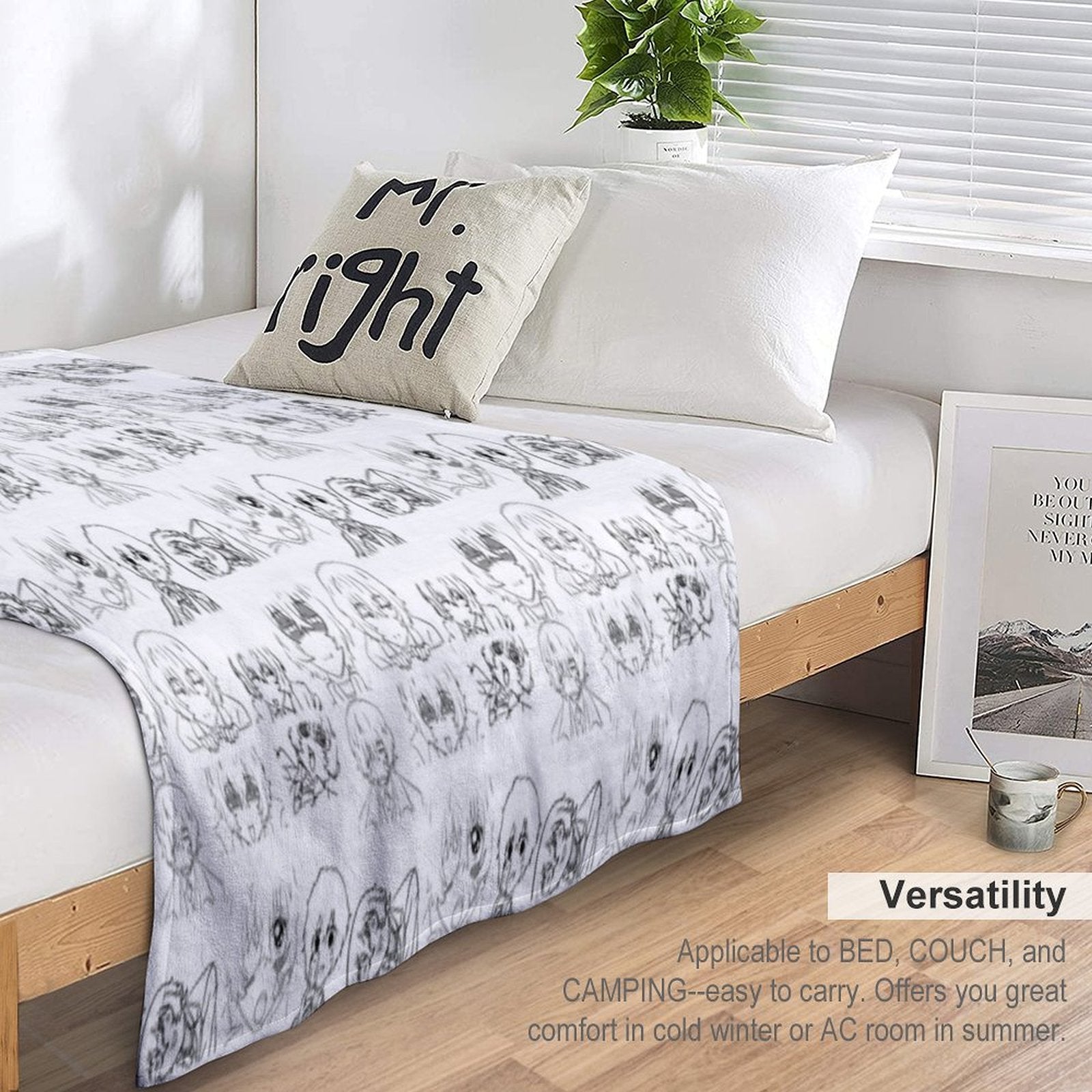 Dazai Pattern Velvety-soft Throw Blanket