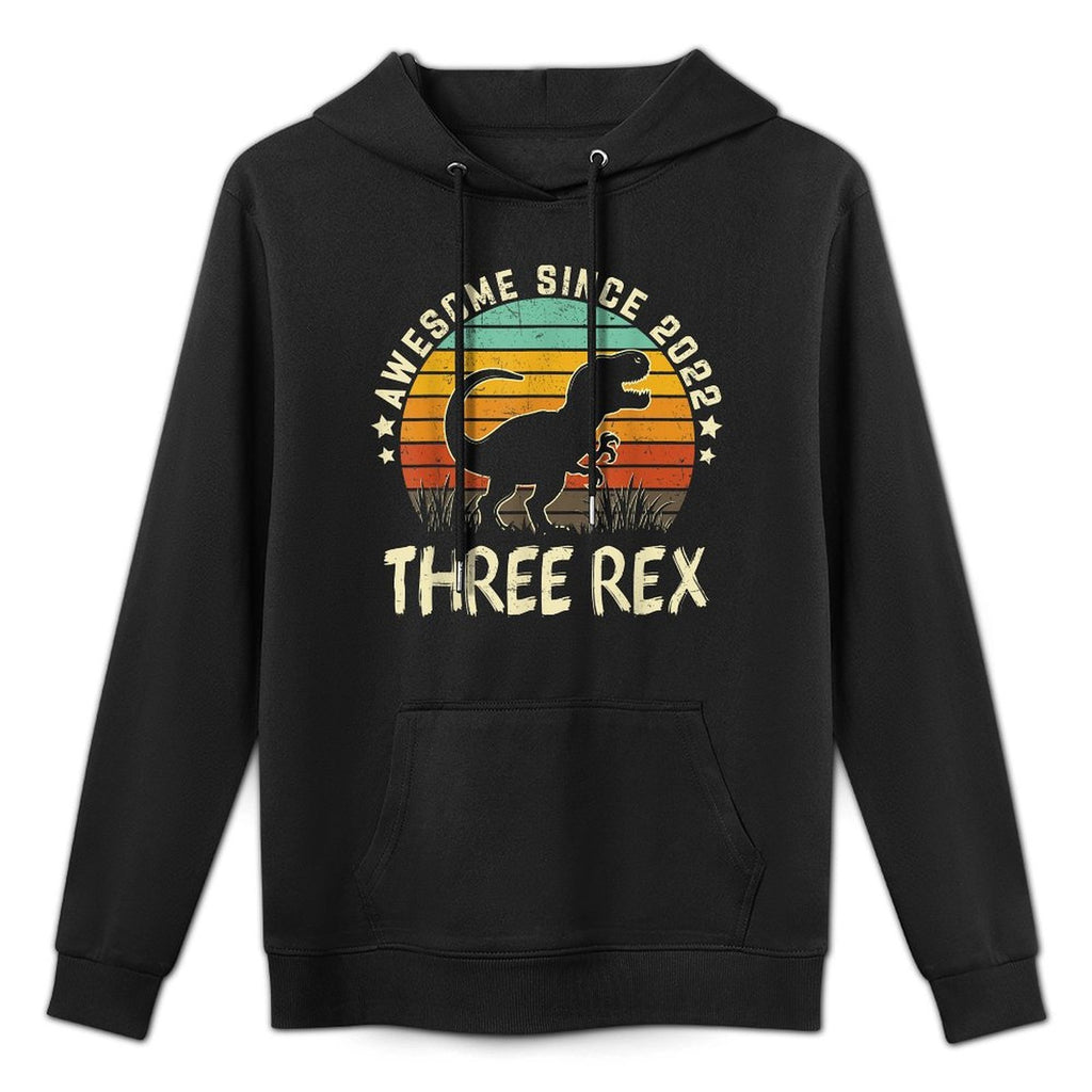 Three Rex Birthday Boy 3 Years Old Dinosaur 3rd Birthday Boy Versatile Streetwear Hoodie