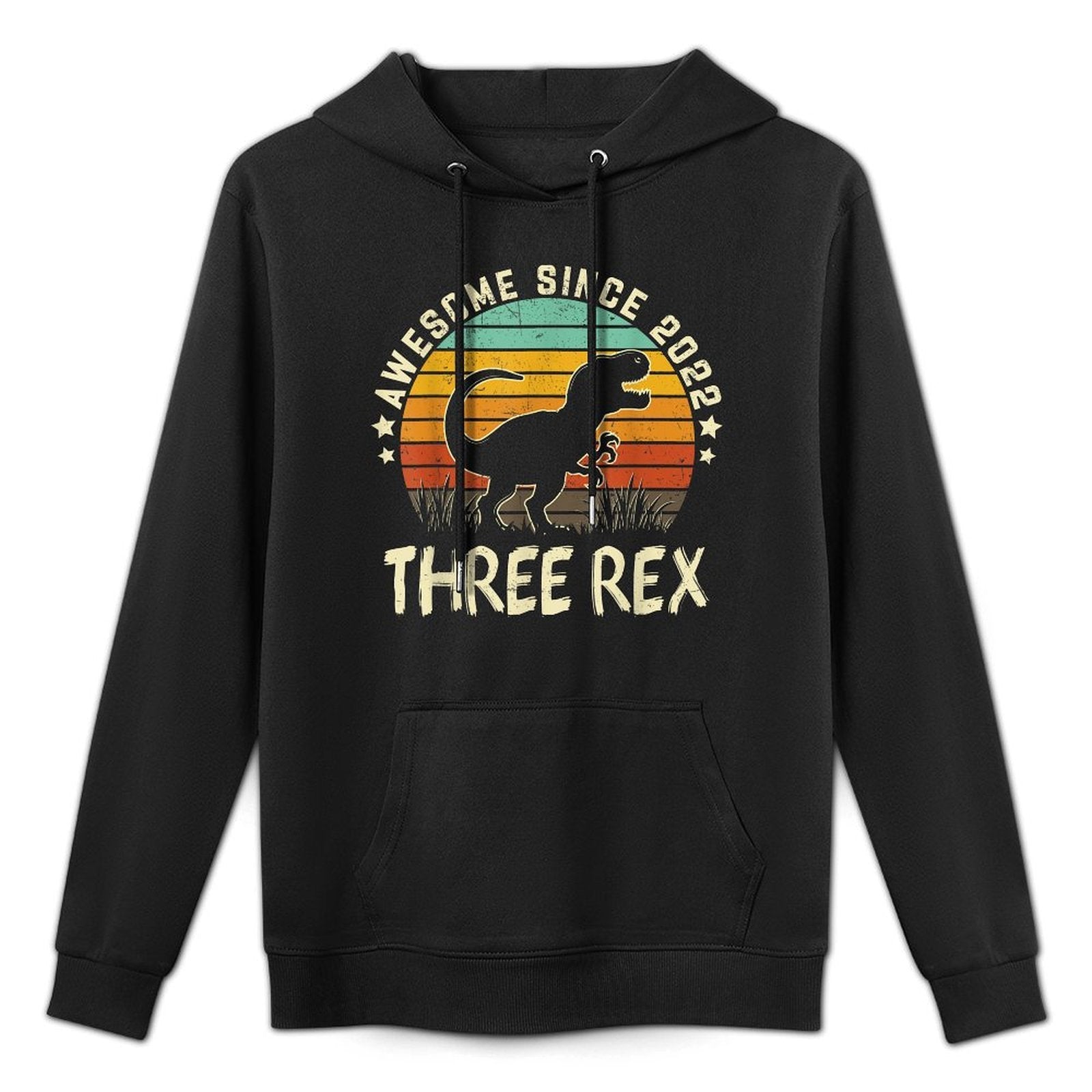 Three Rex Birthday Boy 3 Years Old Dinosaur 3rd Birthday Boy Versatile Streetwear Hoodie
