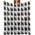Briard Black Silhouettes Multi-functional Throw Blanket