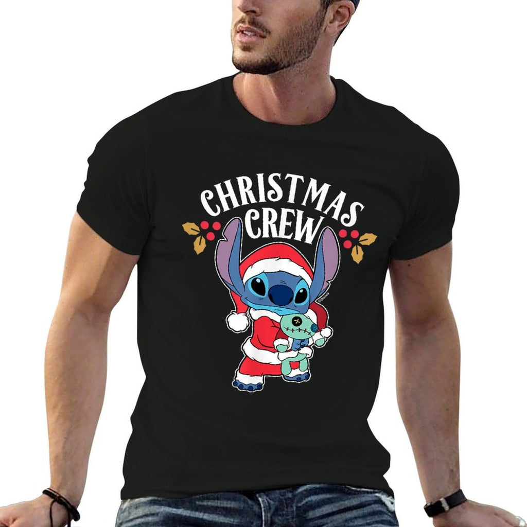Lilo  Stitch - Holiday Stitch And Scrump Christmas Crew  Wrinkle-resistant T-Shirt