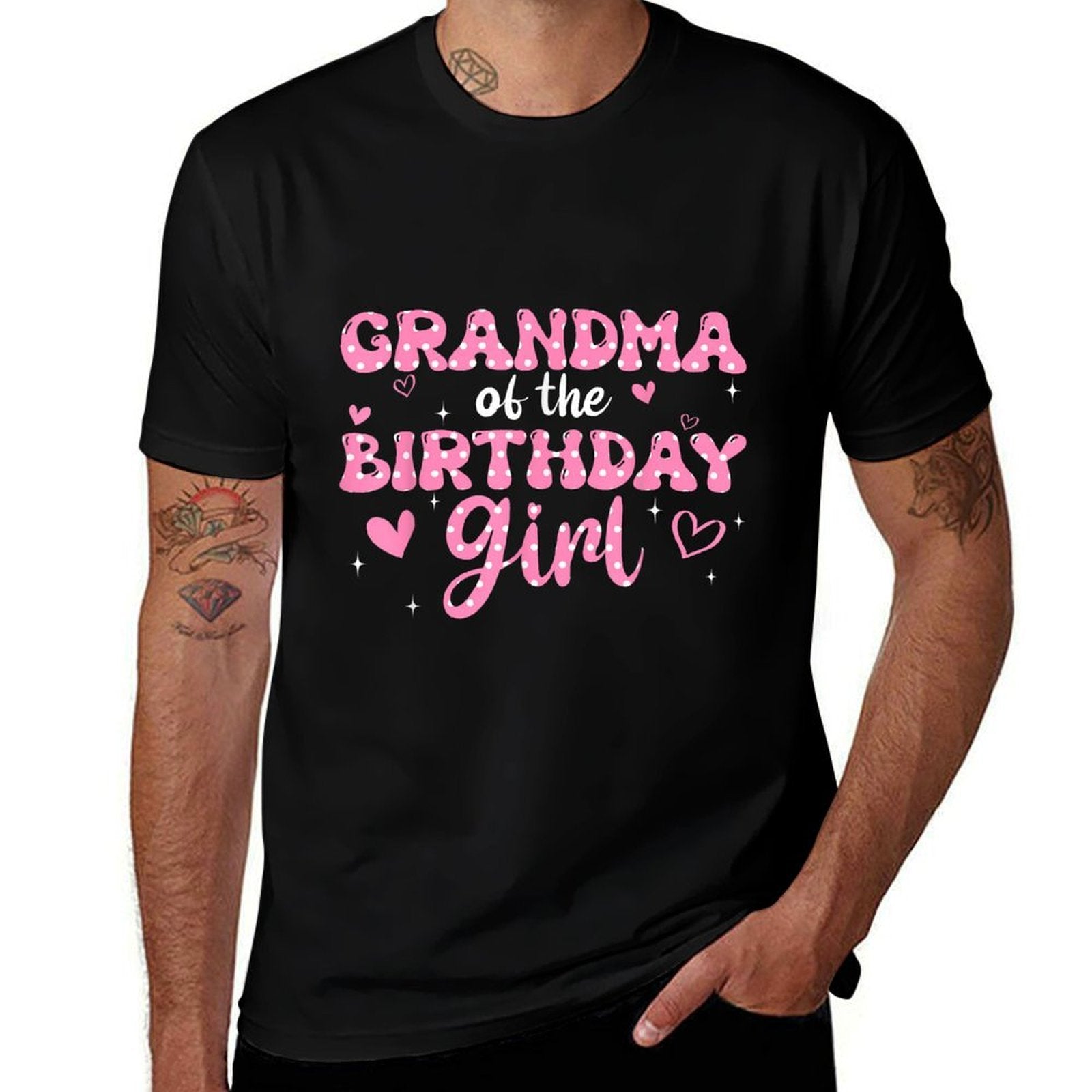 Grandma Of The Birthday Pink Girl Matching Family  Moisture-wicking T-Shirt