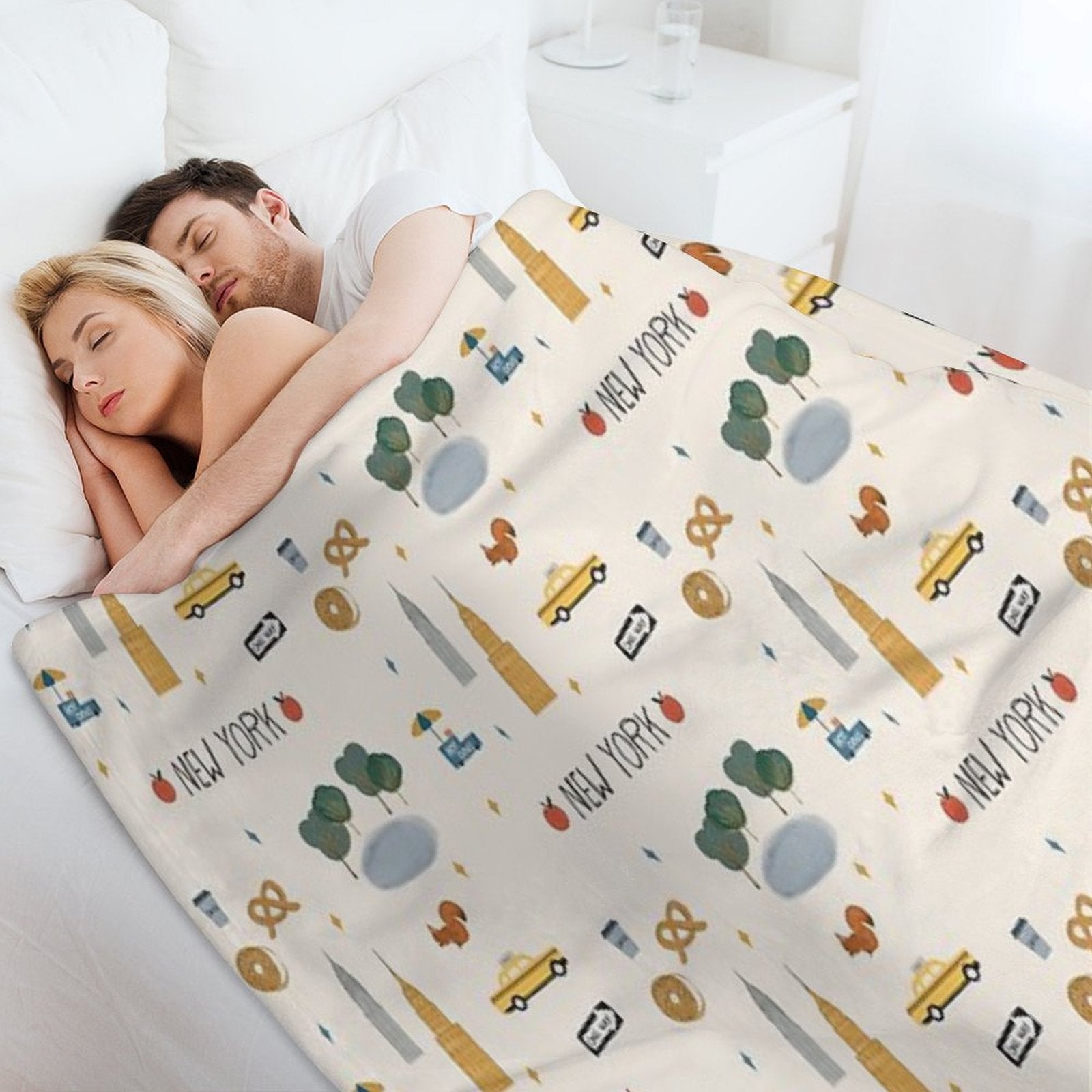 New York City Poster Easy Care Throw Blanket