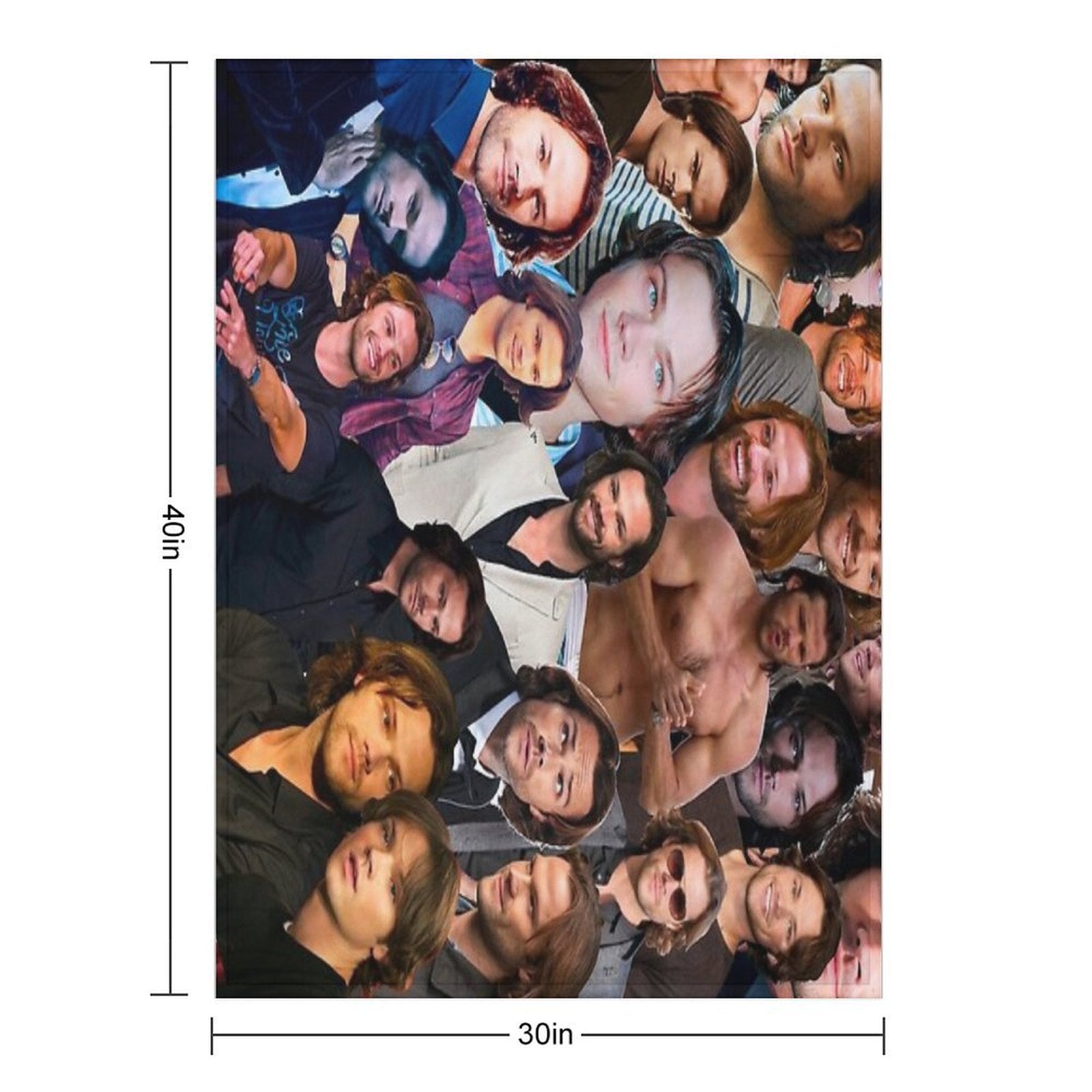 Jared Padalecki Photo Collage Sustainable Throw Blanket