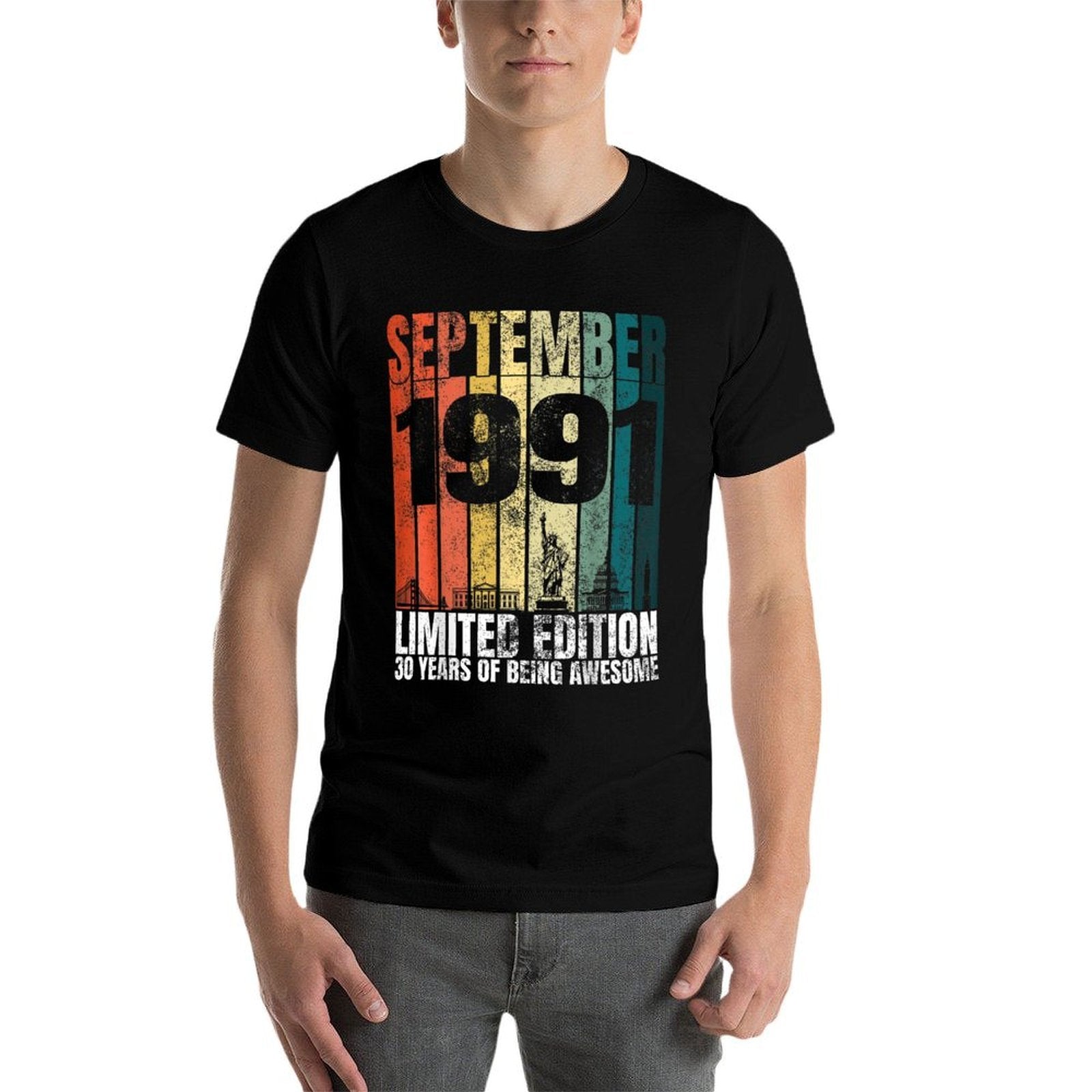 Vintage September 1991 Bday Graphic 30 Years 30th Birthday  Moisture-wicking T-Shirt