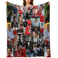Charles Leclerc Monacan Motorsports Racing Driver Collage Plush Throw Blanket