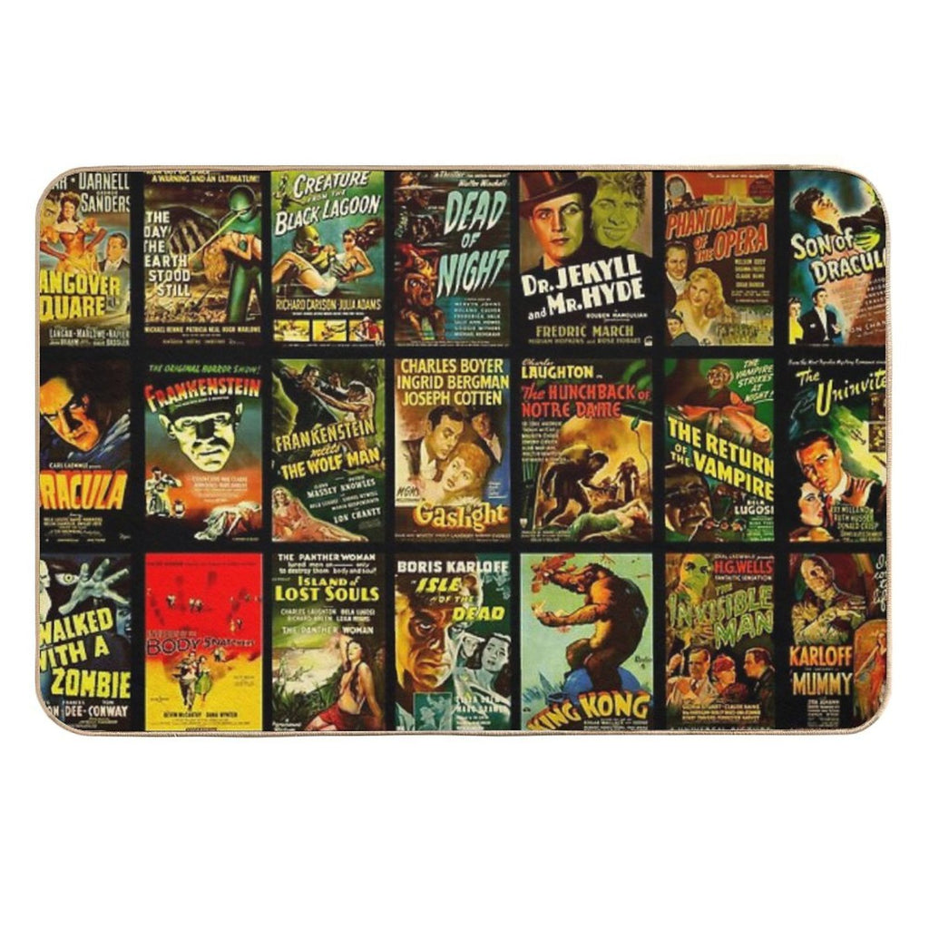 Vintage Classic Horror Monster Movie Posters  Easy Maintenance Bath Mat