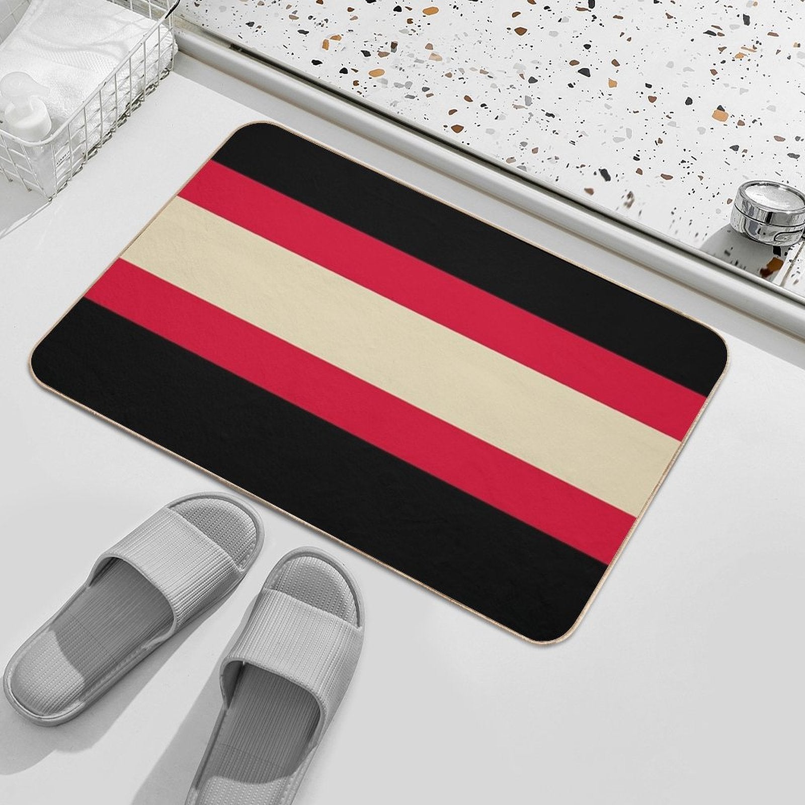 Chicago Blackhawks Retro Stripes  Toxin-Free Bath Mat
