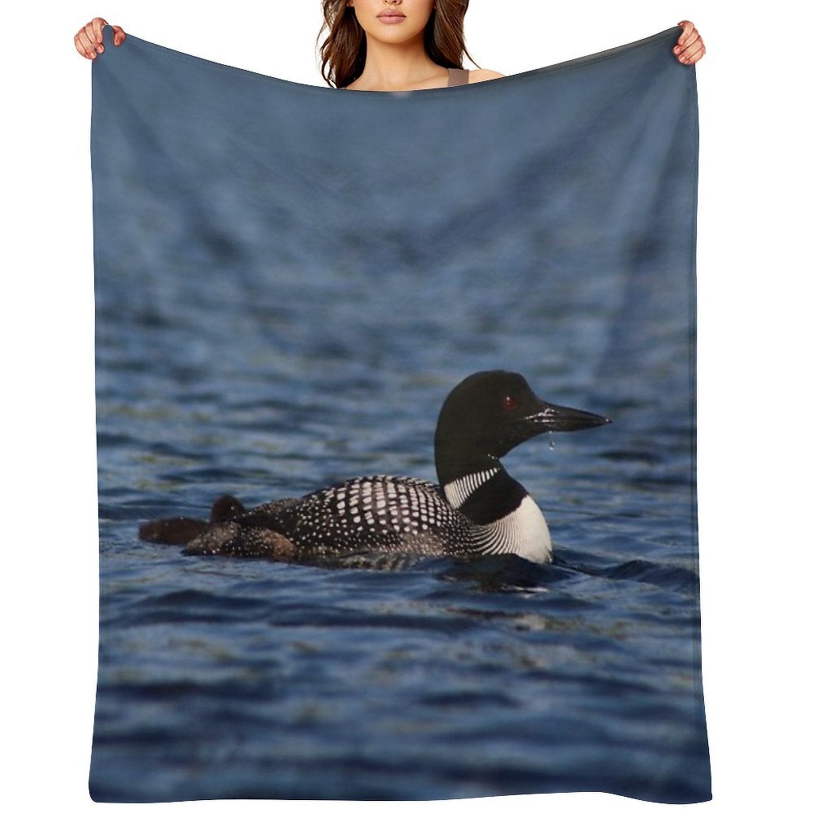 Common Loon Plush Throw Blanket