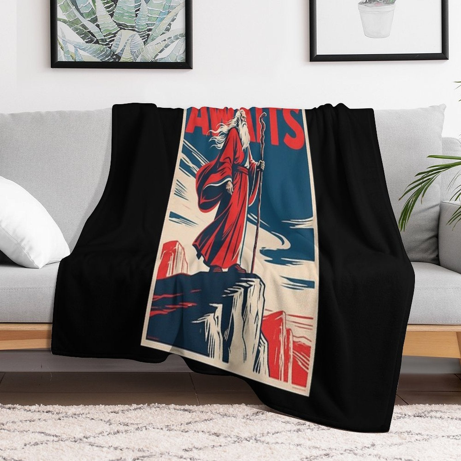 Wisdom Awaits – Hope Style Old Sage Retro 80s Quick-dry Throw Blanket