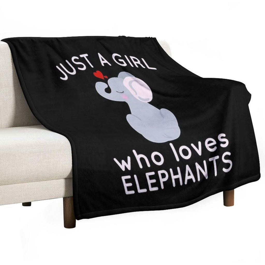 Just A Girl Who Loves Elephants All-season Throw Blanket