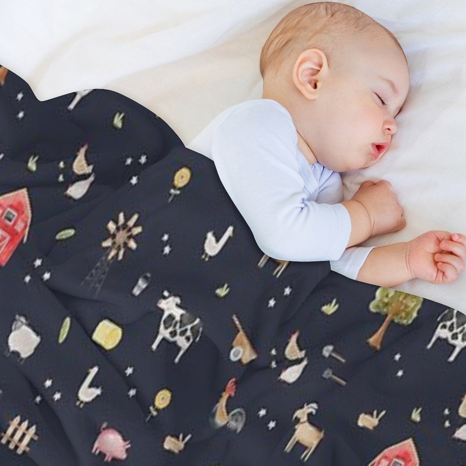 The Farmyard Easy Care Throw Blanket