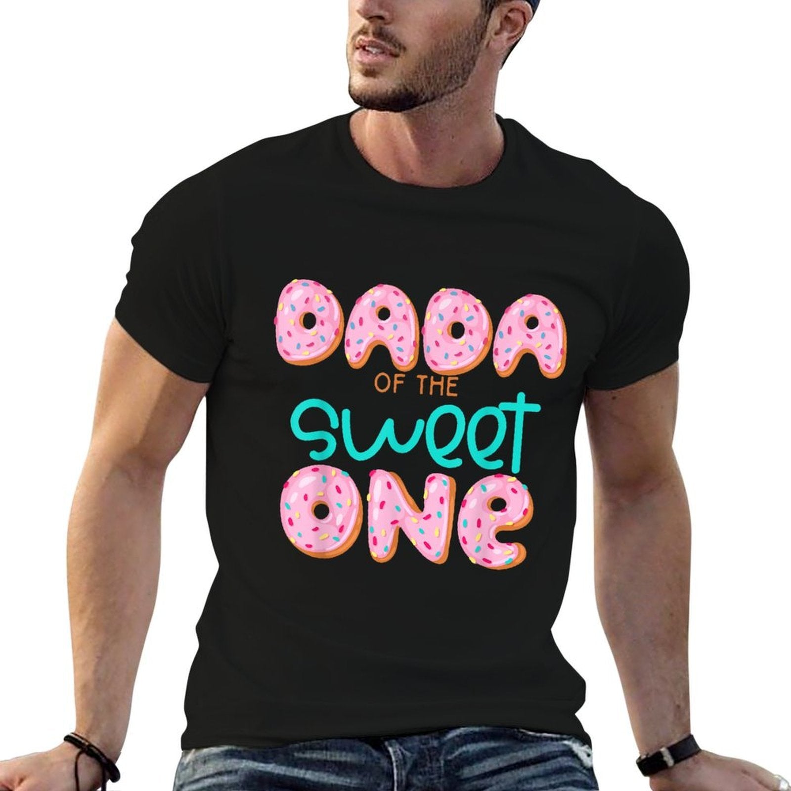 Dada of The Sweet One First Birthday Matching Family Donut  Lightweight T-Shirt