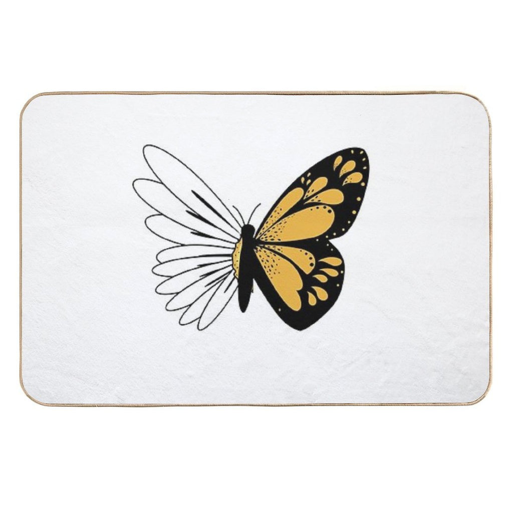 Daisy Butterfly  Slip-Resistant Bath Mat