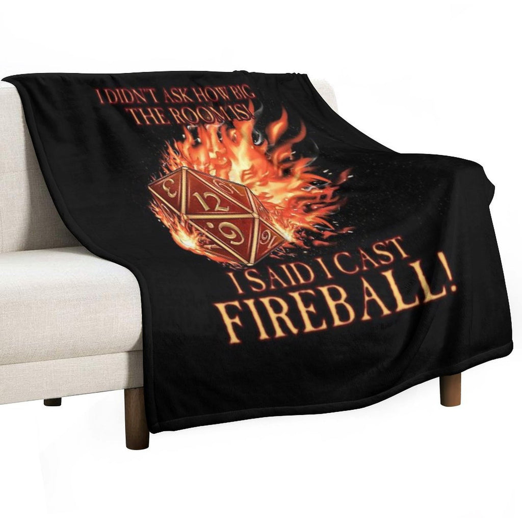 D20 I Didn't Ask! I Cast Fireball! Multi-functional Throw Blanket