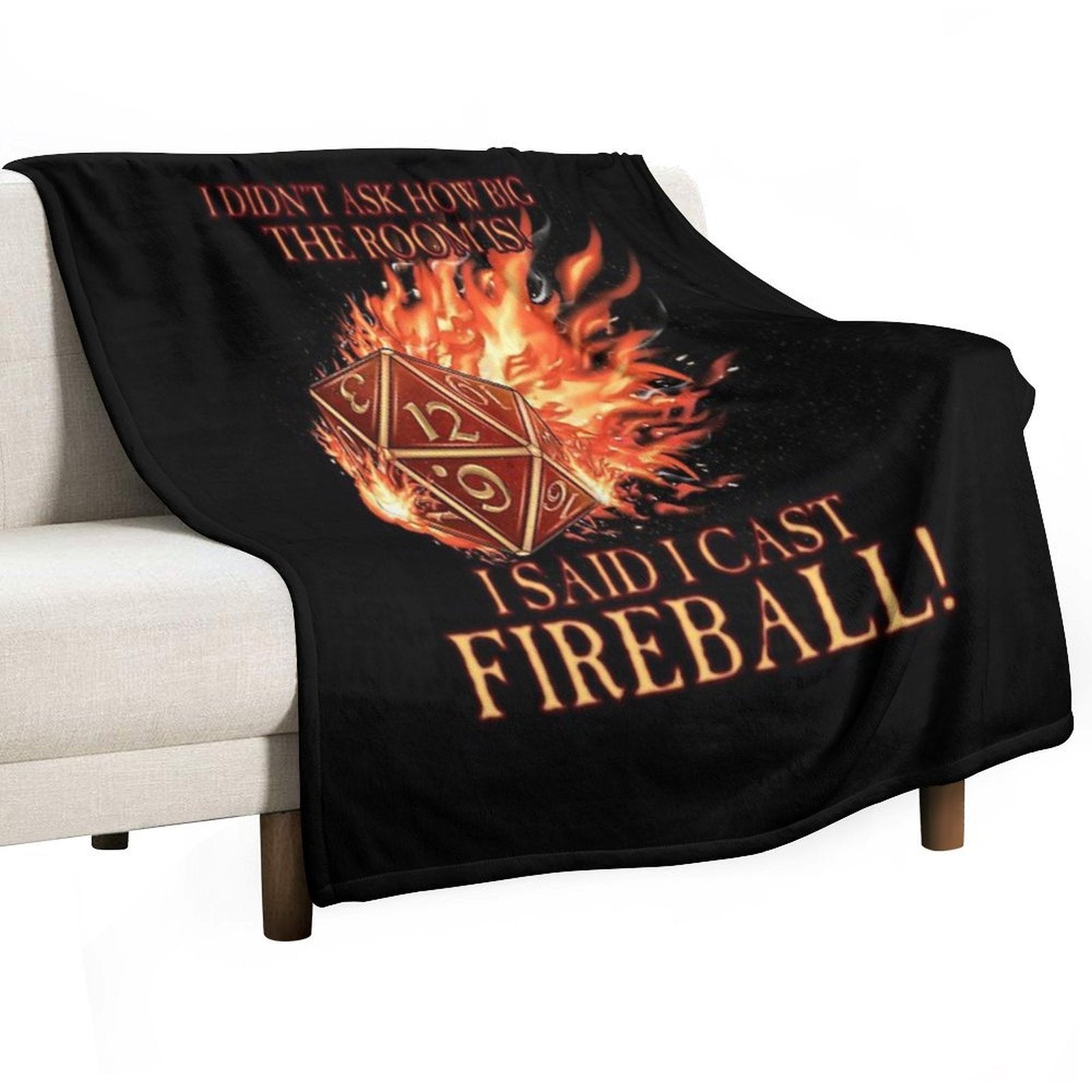 D20 I Didn't Ask! I Cast Fireball! Multi-functional Throw Blanket