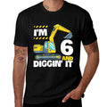 Construction Truck 6th Birthday 6 Years Old Digger Excavator  Soft T-Shirt