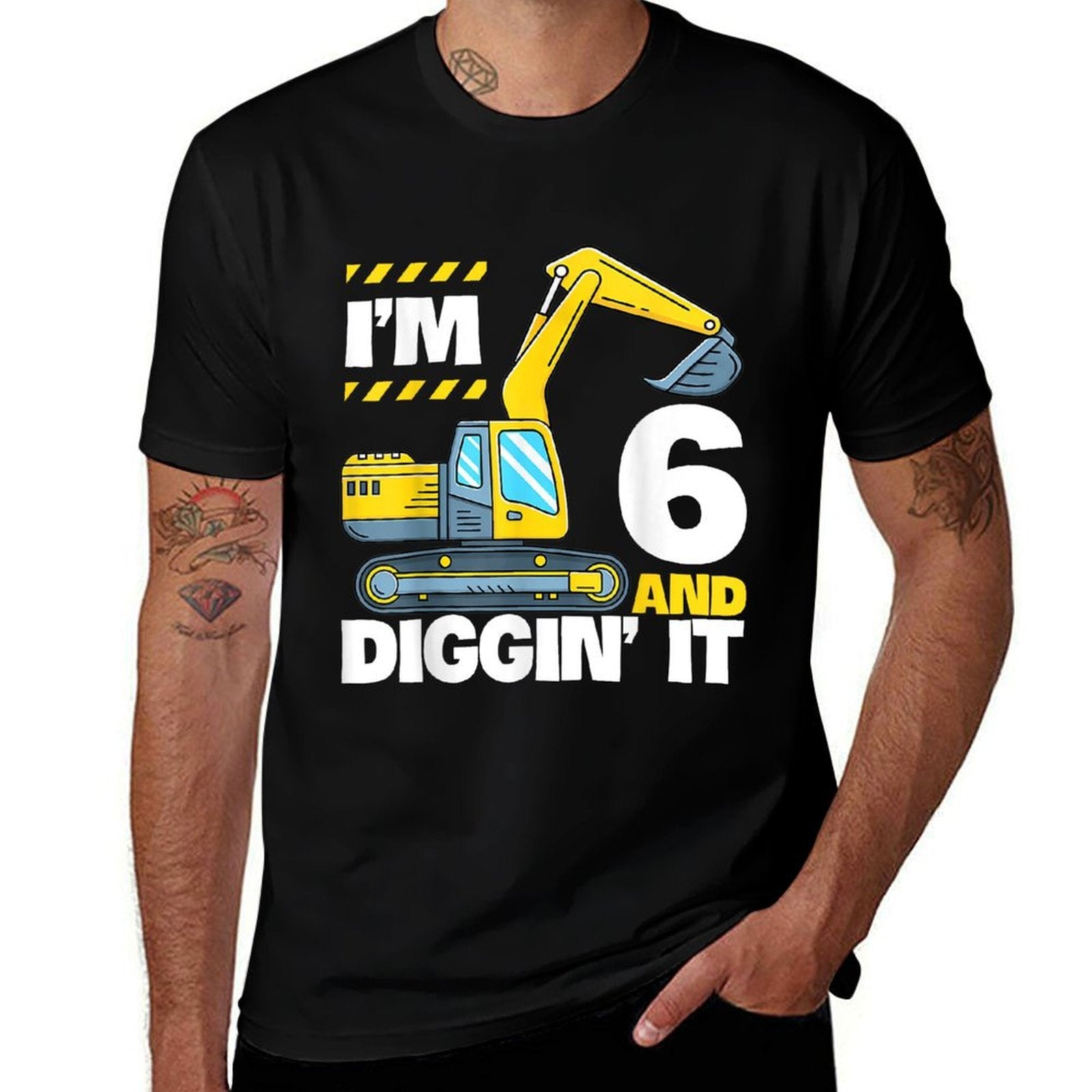 Construction Truck 6th Birthday 6 Years Old Digger Excavator  Soft T-Shirt