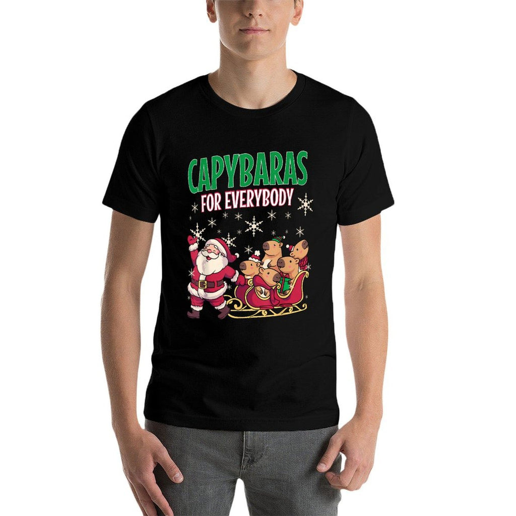Ugly Christmas Men Kinds Women Funny Capybara  Eco-friendly Material T-Shirt