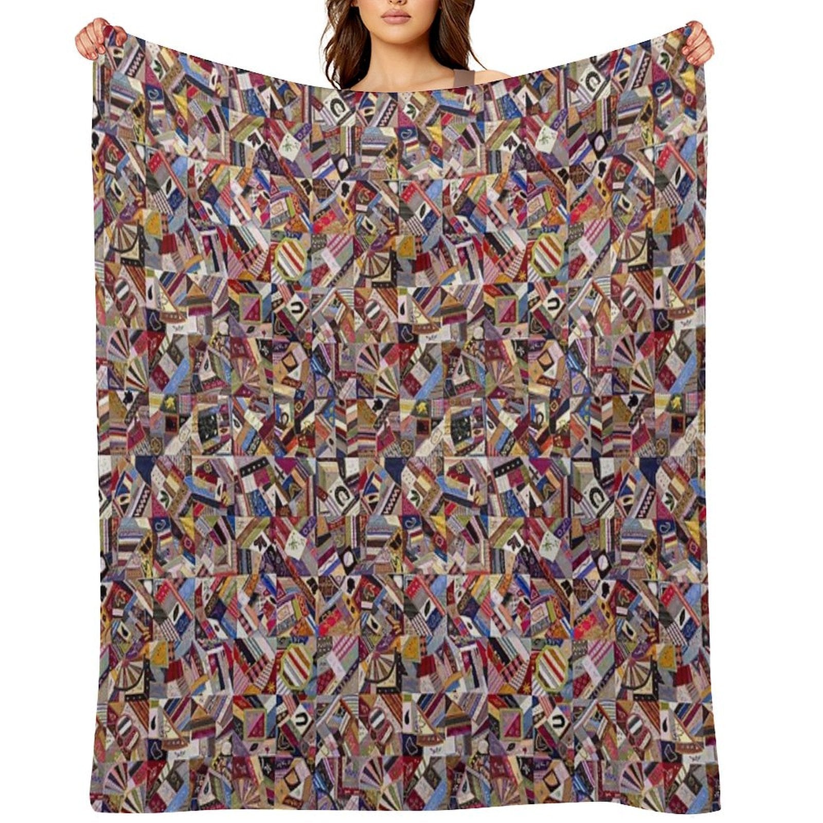 Countryside Palette Cottage Bohemian Patchwork Quilting Crazy Quilt Velvety-soft Throw Blanket