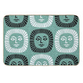 Mid Century Modern Atomic Sunburst 335 Mint Green And Black  Easy To Clean Bath Mat