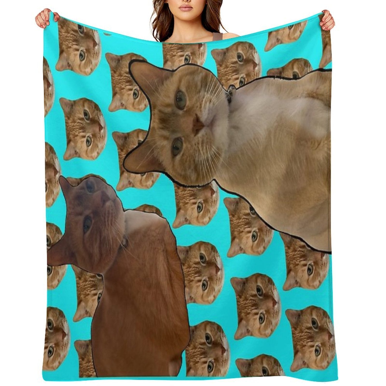 Field of Ginger Cats Named Steve Easy Care Throw Blanket