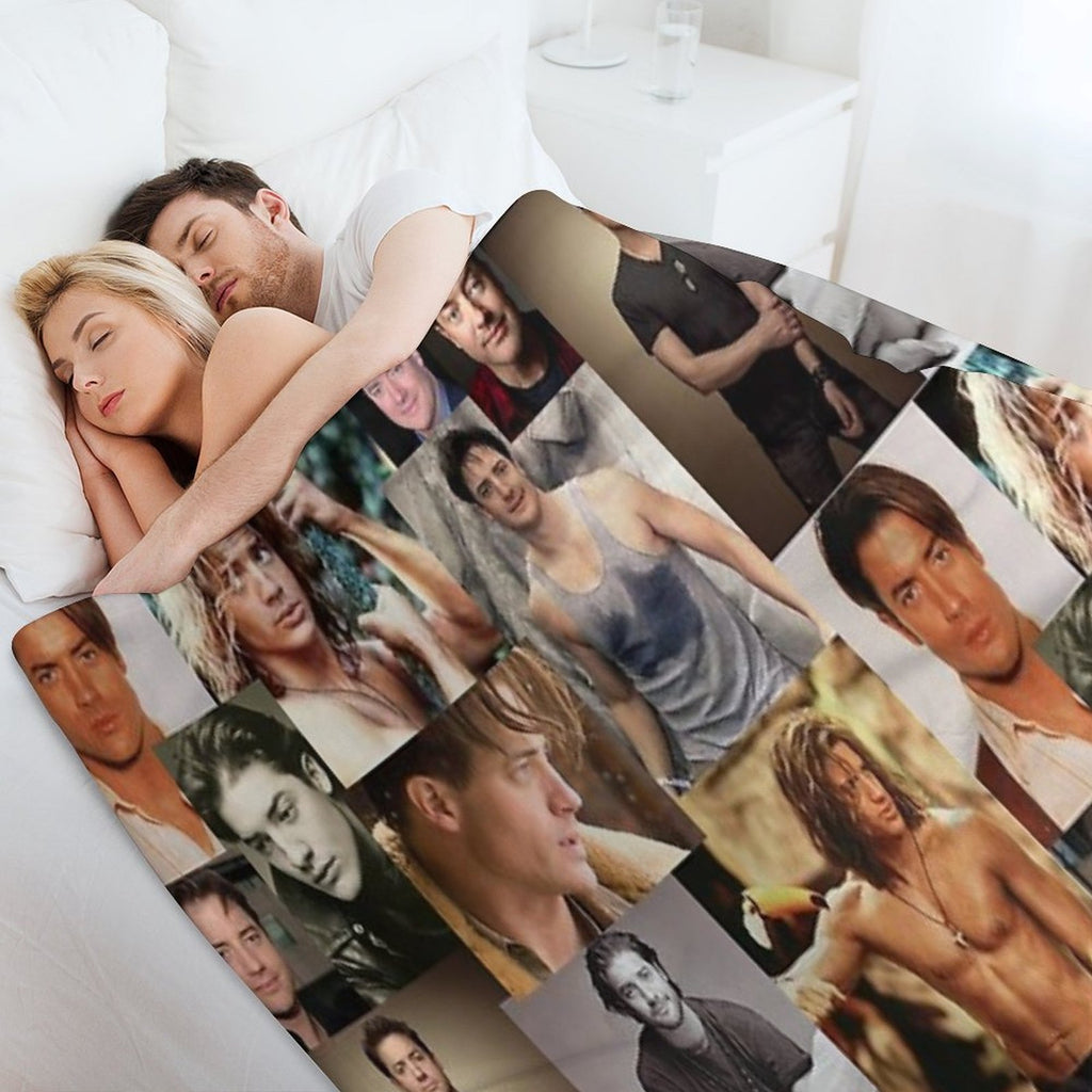 Brendan Fraser Love Collage Plush Throw Blanket