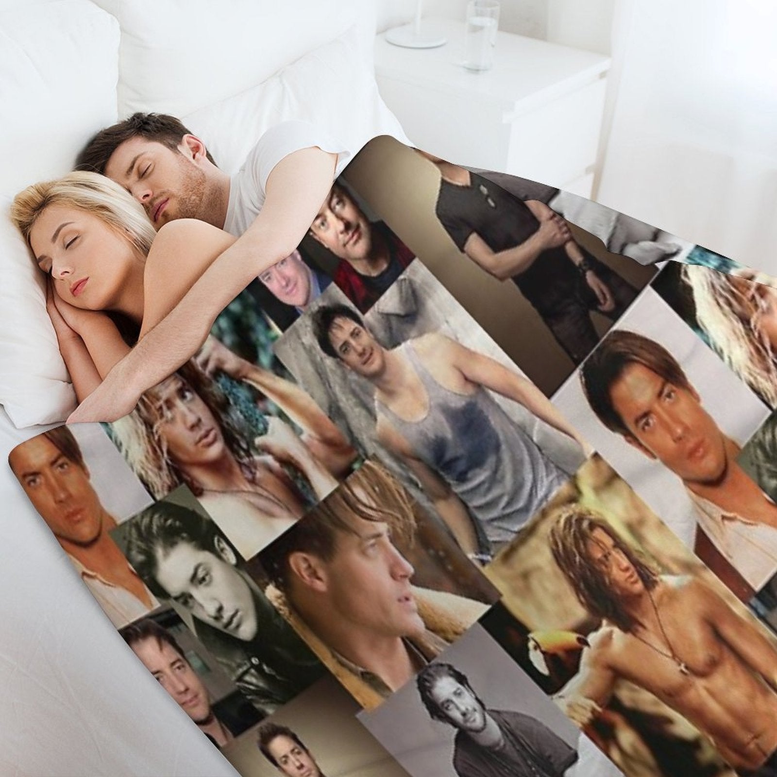 Brendan Fraser Love Collage Plush Throw Blanket