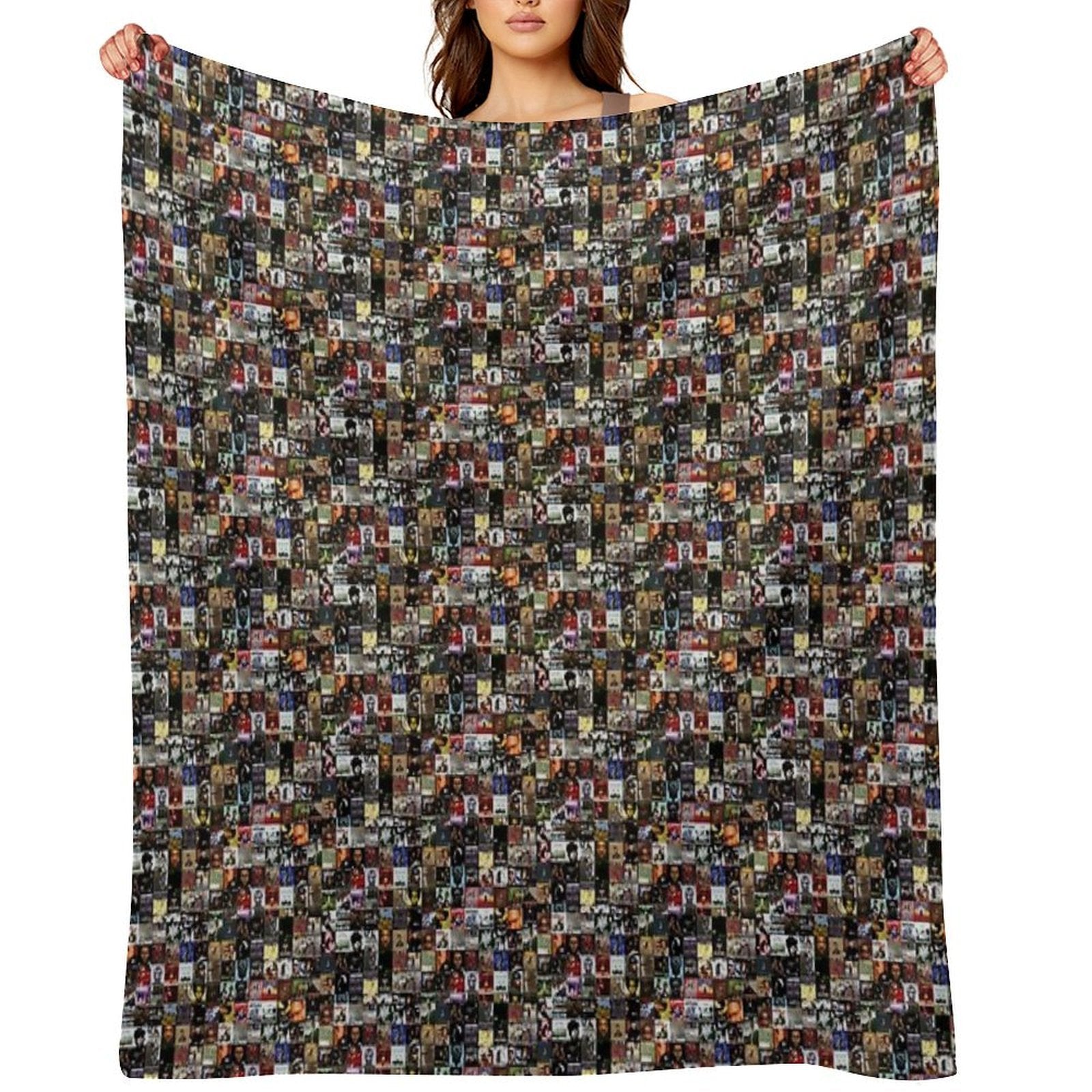 Music Cover Montage Hip Hop Shrink-resistant Throw Blanket