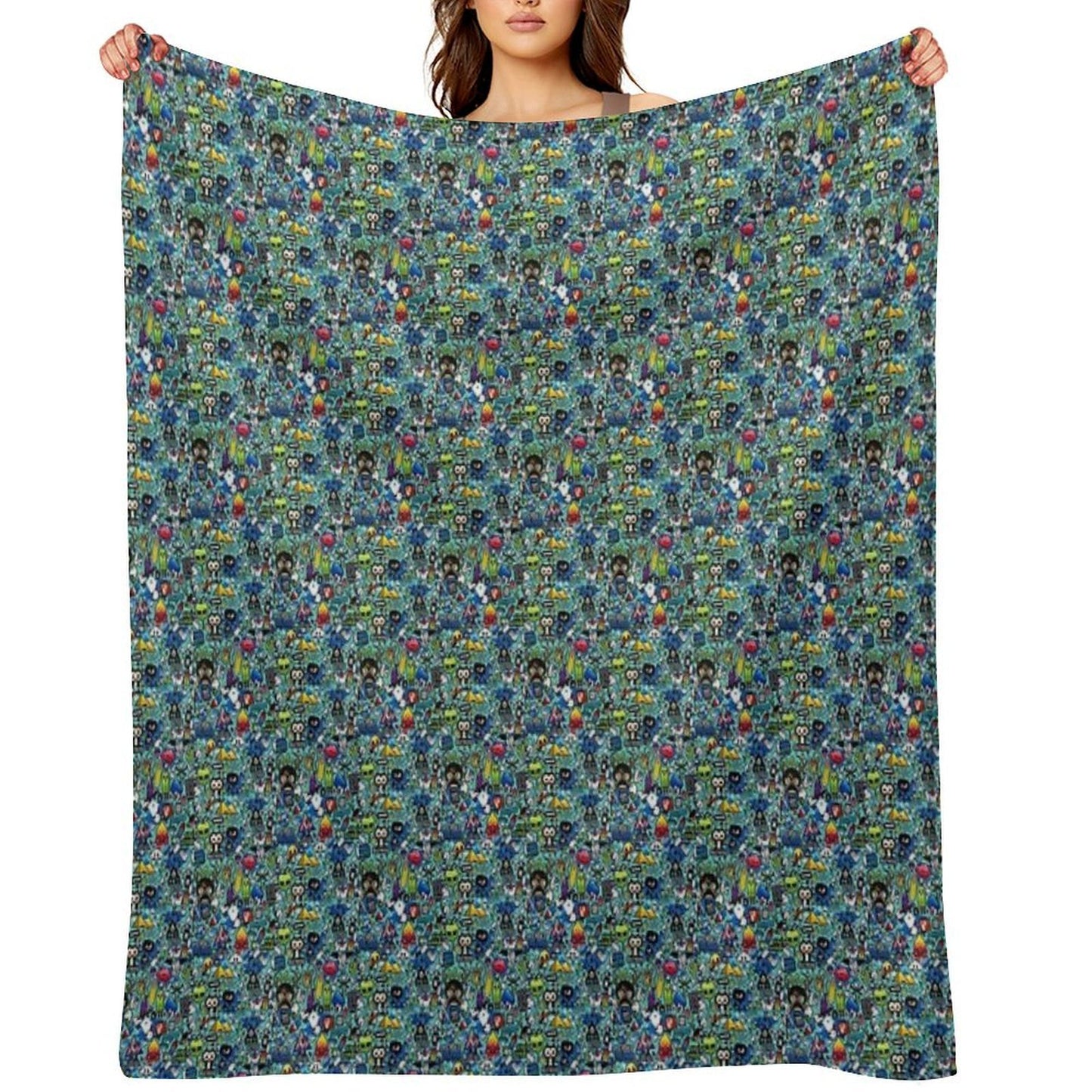 Cartoon Print Shrink-resistant Throw Blanket