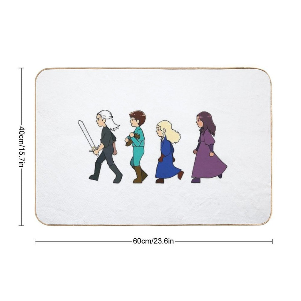 Chibi Witcher Fam  Dirt-Trapping Bath Mat