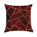 Red & Gold Geo Soft Reinforced Edging Throw Pillow