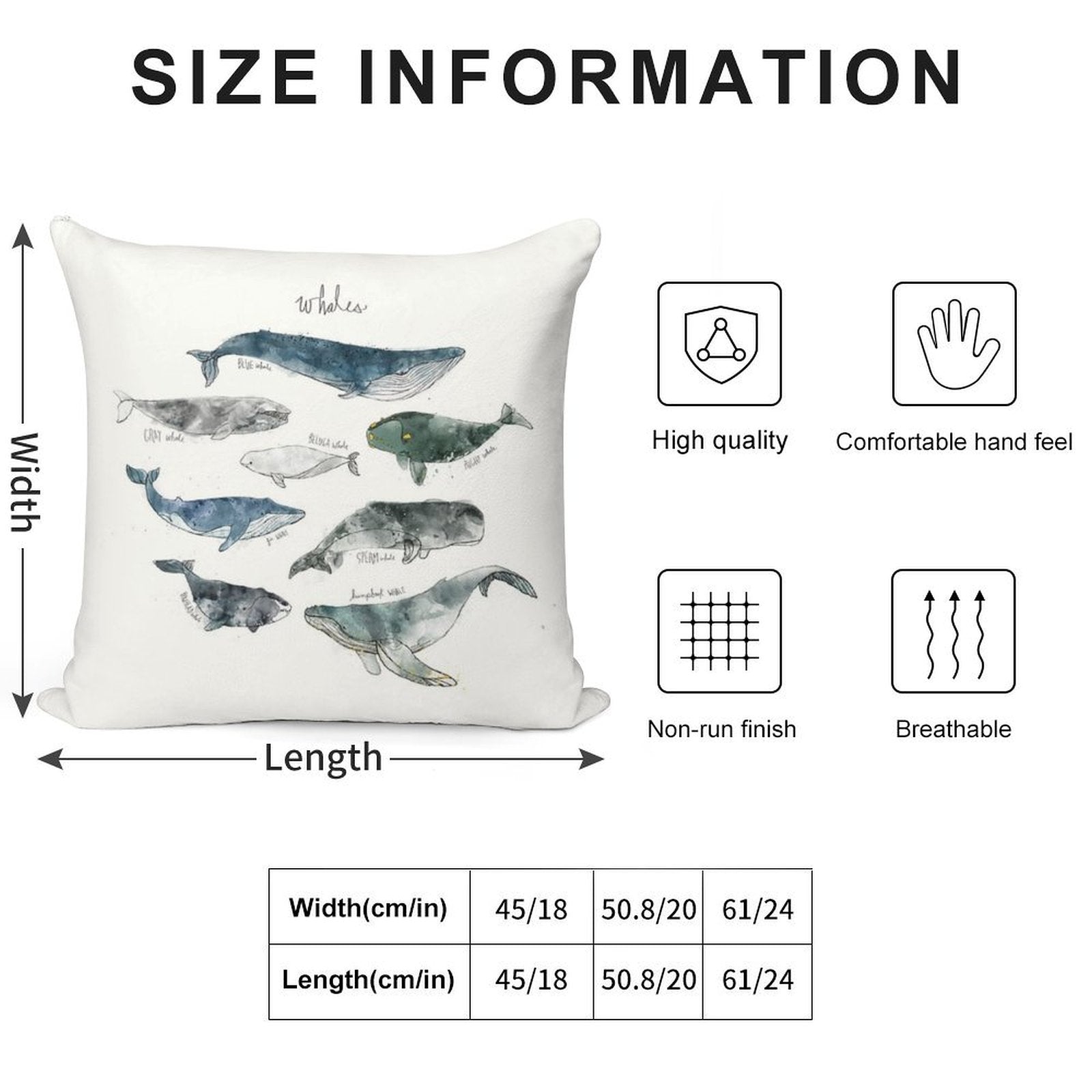 Whales Soft Anti-Pilling Throw Pillow