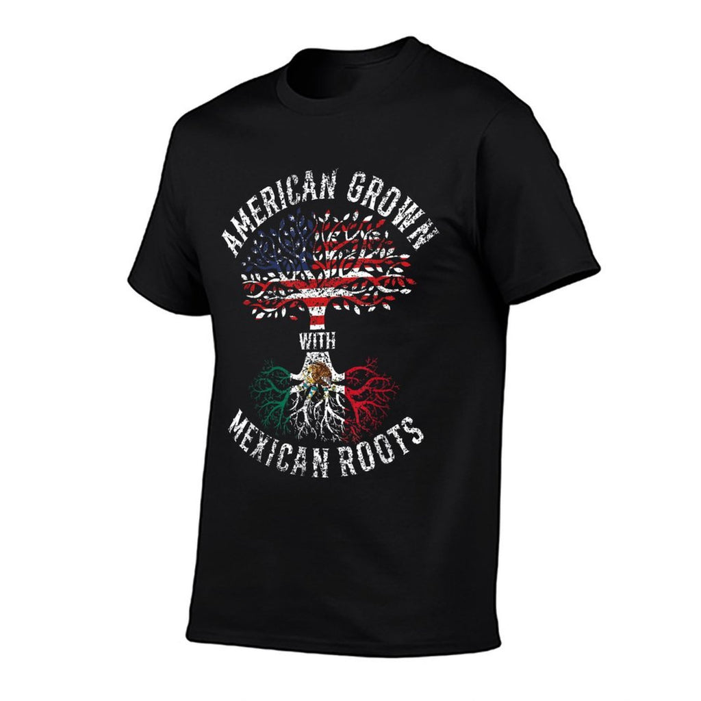American Grown With Mexican Roots Mexico Us Mexican American  Oversized Silhouette T-Shirt