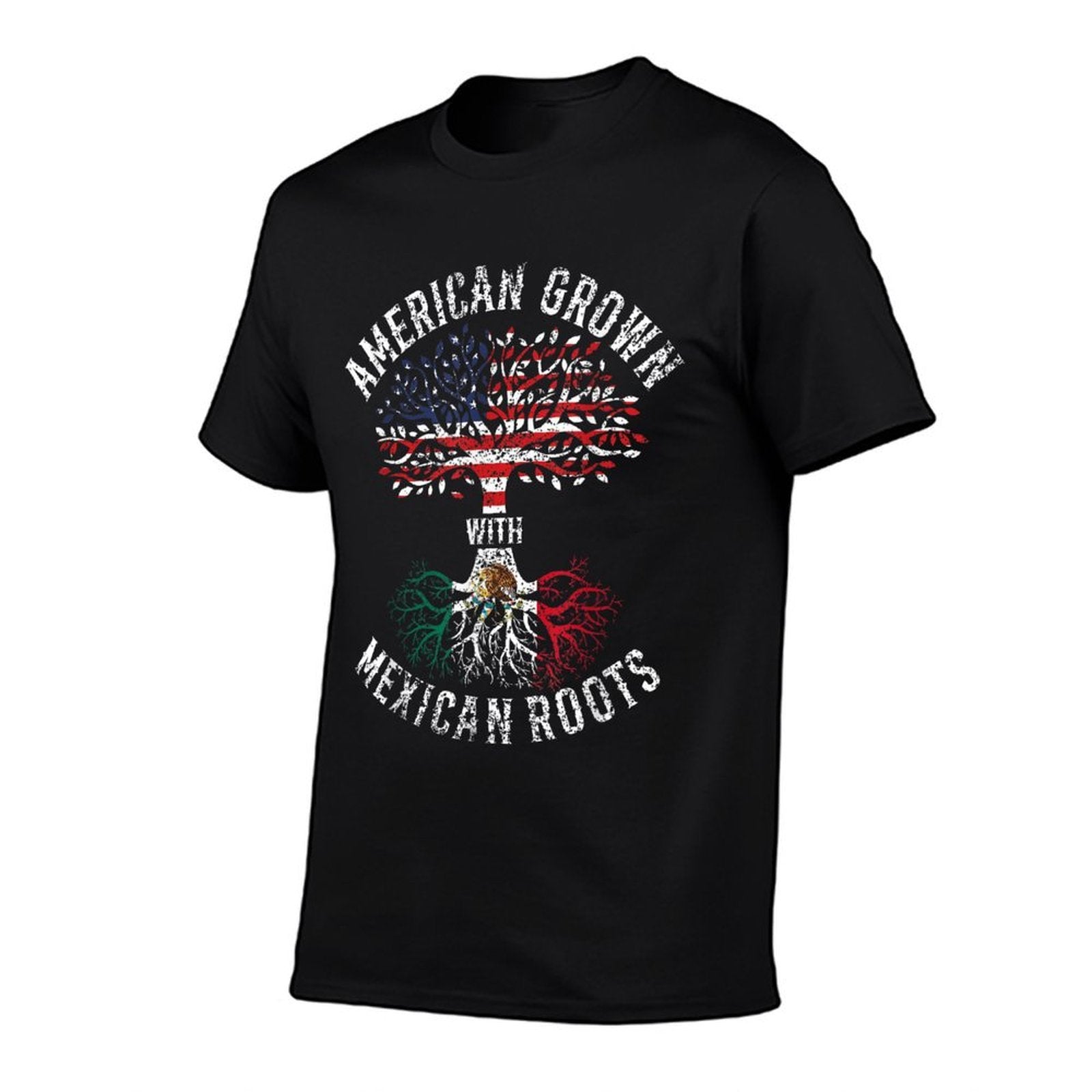 American Grown With Mexican Roots Mexico Us Mexican American  Oversized Silhouette T-Shirt